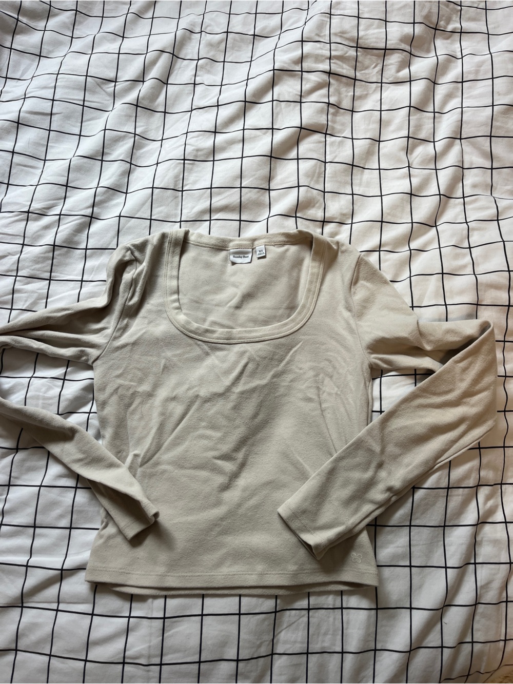 Aritzia Light Beige Long Sleeve Top